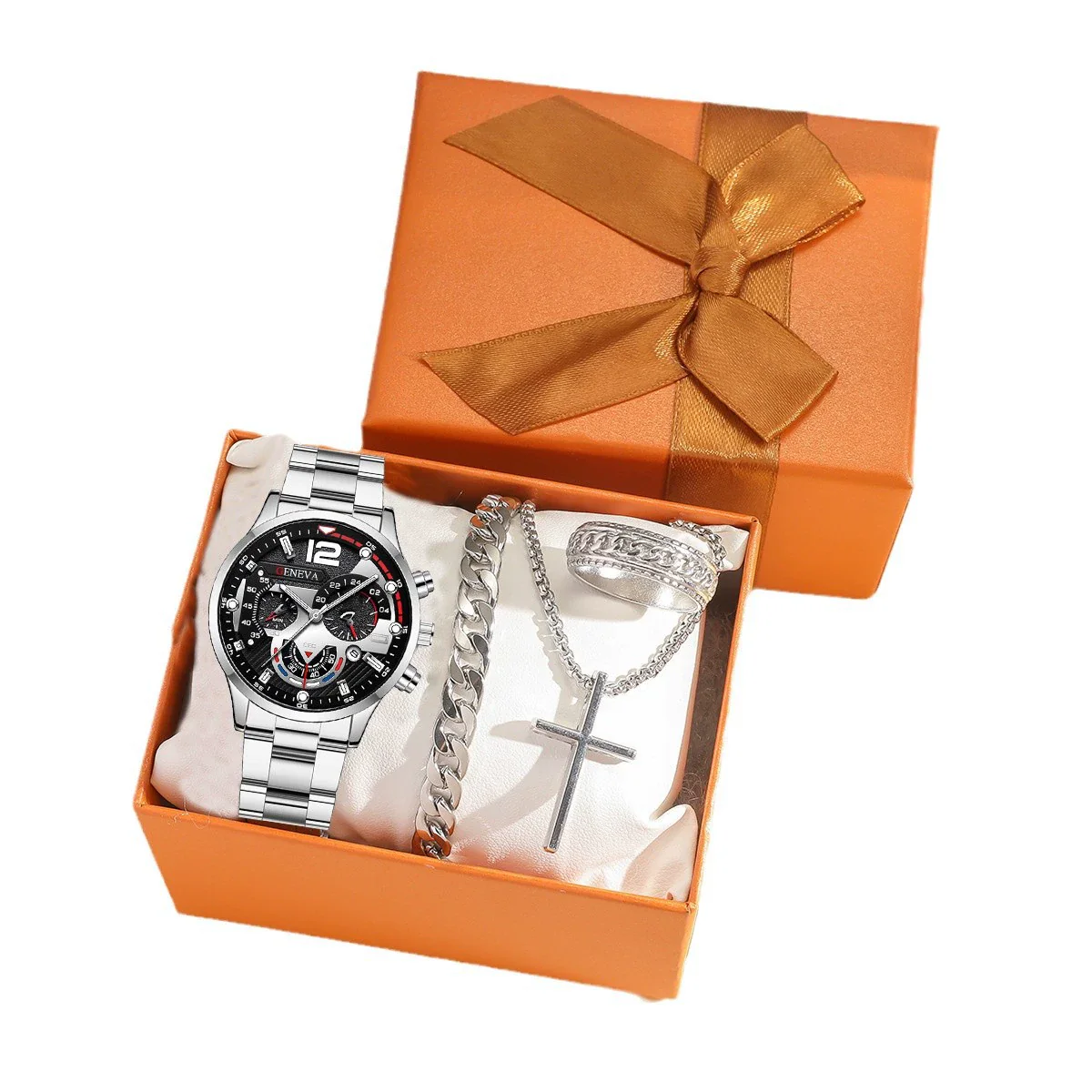 Men's Casual Alloy And Stainless Steel Wrist Watch With Round Dial - Image 5
