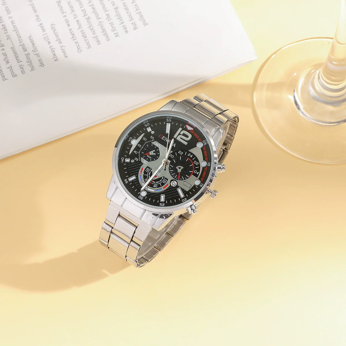Men's Casual Alloy And Stainless Steel Wrist Watch With Round Dial - Image 6