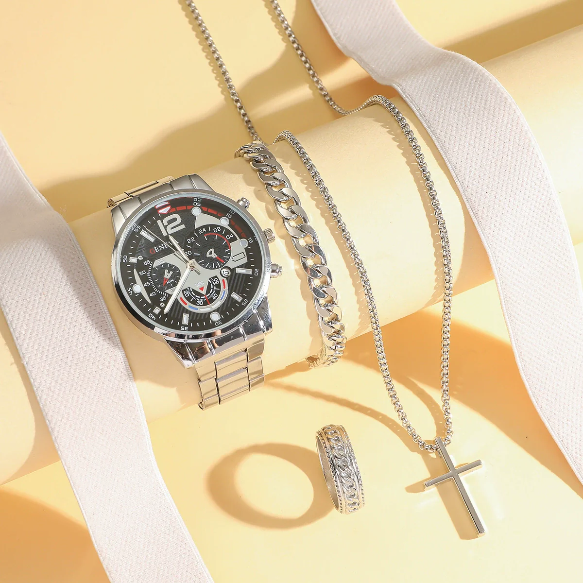 Men's Casual Alloy And Stainless Steel Wrist Watch With Round Dial - Image 7
