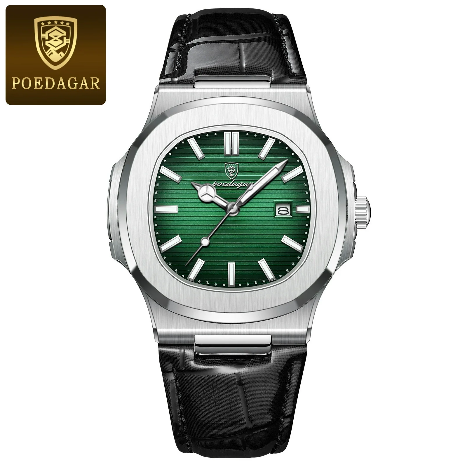Men's Casual Alloy Leather Belt Square Dial Waterproof Luminous Quartz Watch - Image 5