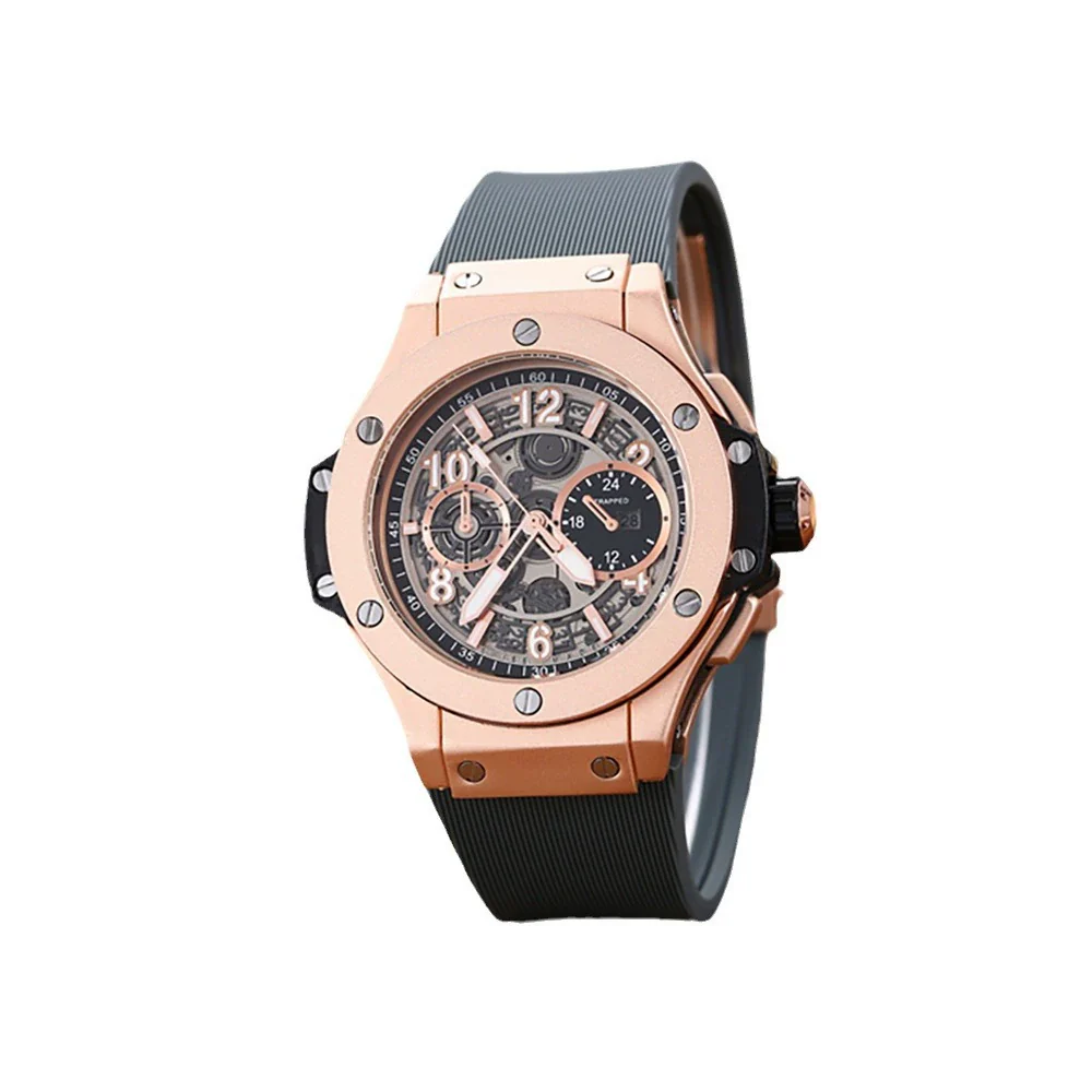 Men's Casual Fashion Quartz Watch Alloy Case Silicone Strap Round Dial Stainless Steel Clasp - Image 5