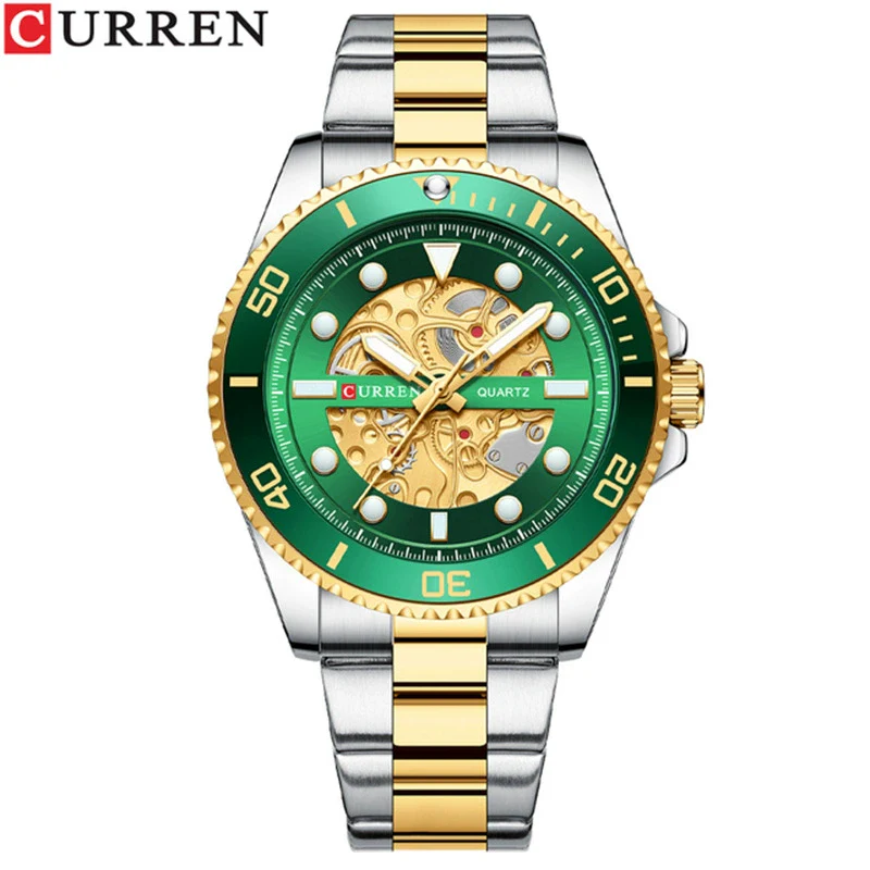 Men's Casual Hollow Creative Quartz Wrist Watch Metal Case Stainless Steel Band Round Dial - Image 5