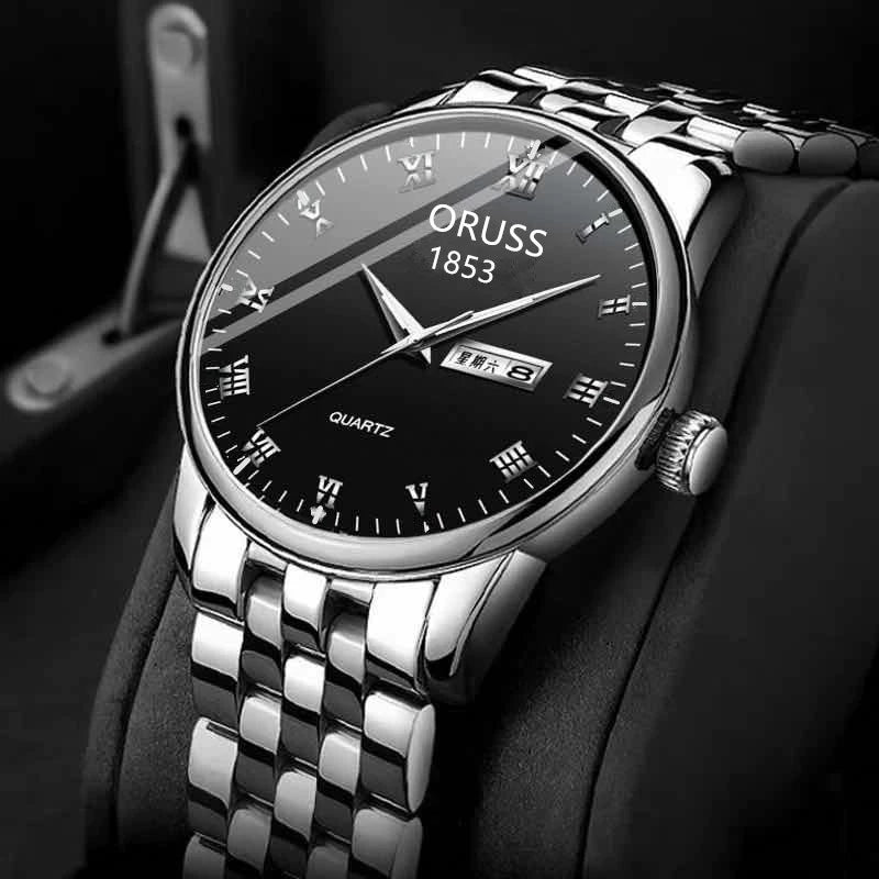 Men's Casual Quartz Watch With Alloy Strap And Case Mineral Reinforced Glass Mirror Round Dial