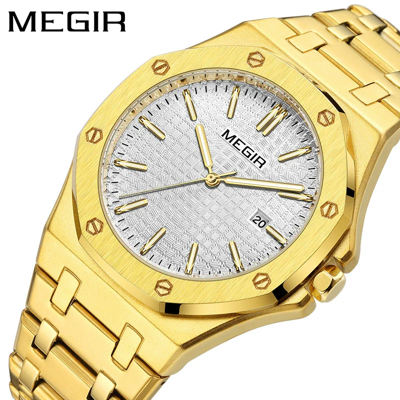 Men's Classic Business Alloy Case Stainless Steel Band Round Dial Waterproof Luminous Calendar Watch - Image 2