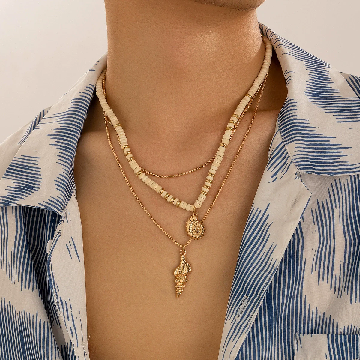 Men's Coconut Shell And Zinc Alloy Geometric Handmade Hiphop Style Necklace - Image 3