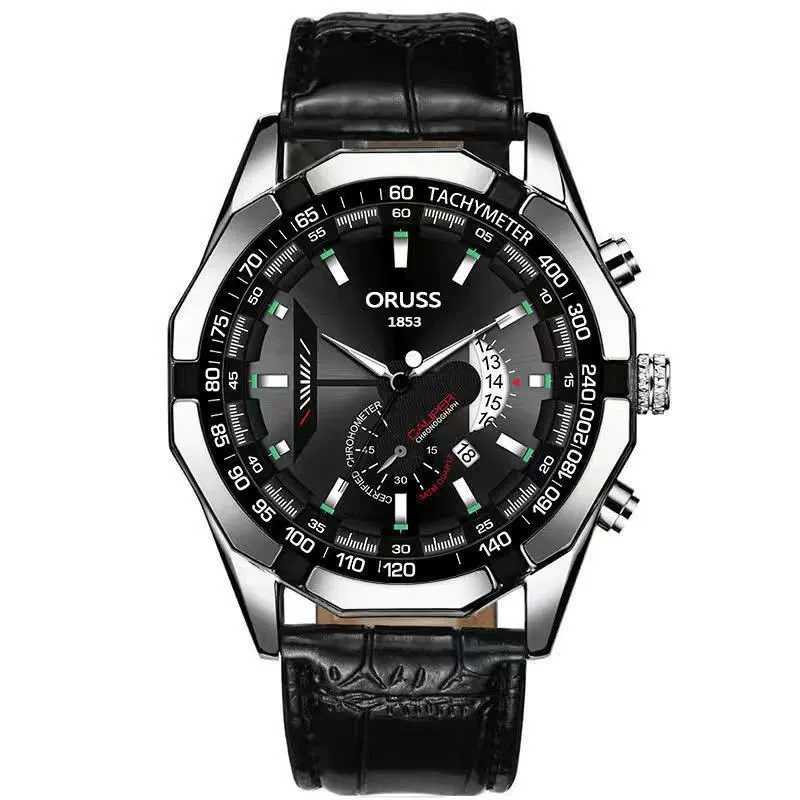 Men's Fashion Business Alloy And Stainless Steel Automatic Non Mechanical Round Dial Luminous Waterproof Watch - Image 10