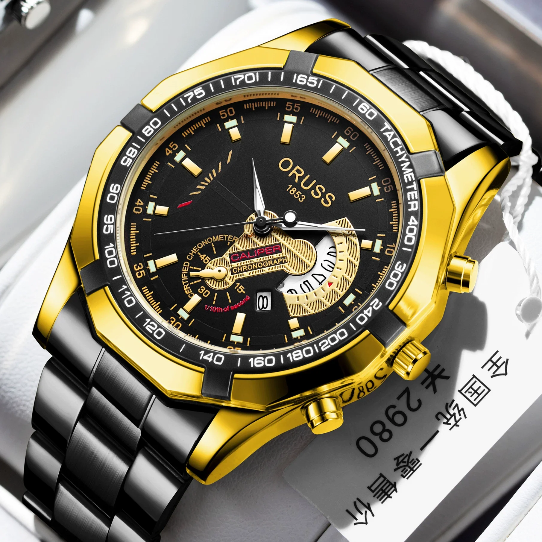Men's Fashion Business Alloy And Stainless Steel Automatic Non Mechanical Round Dial Luminous Waterproof Watch - Image 2