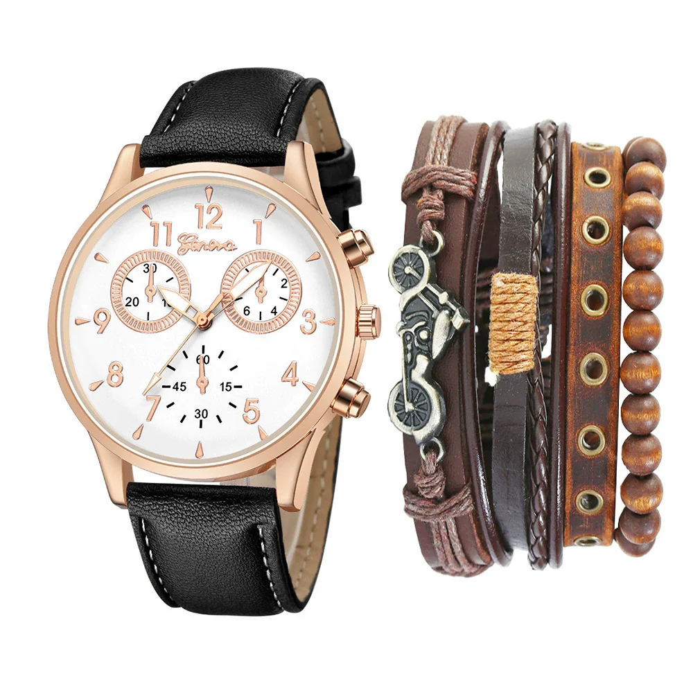 Men's Fashion Casual Alloy And Imitation Leather Quartz Watch With Round Dial And Stainless Steel Clasp - Image 11