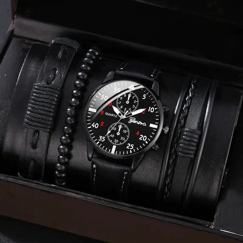 Men's Fashion Casual Alloy And Imitation Leather Quartz Watch With Round Dial And Stainless Steel Clasp - Image 23