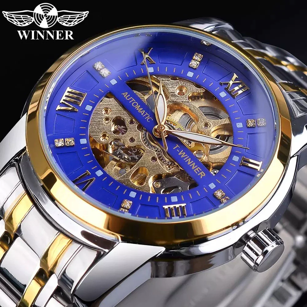 Men's Fashion Casual Hollow Automatic Mechanical Watch Alloy Case Mineral Reinforced Glass Mirror Round Dial - Image 3