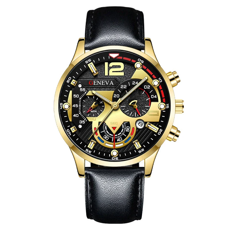 Men's Fashion Quartz Watch With Metal Case Round Dial And Belt Strap - Image 10