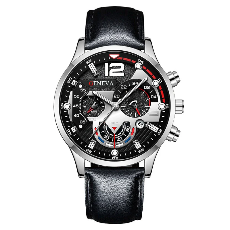 Men's Fashion Quartz Watch With Metal Case Round Dial And Belt Strap - Image 12