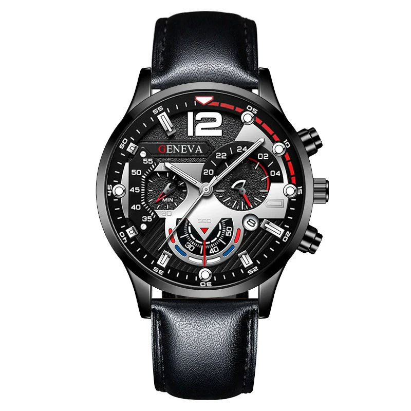 Men's Fashion Quartz Watch With Metal Case Round Dial And Belt Strap - Image 3