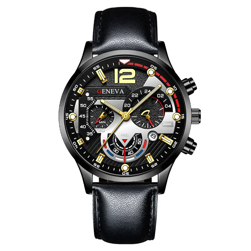 Men's Fashion Quartz Watch With Metal Case Round Dial And Belt Strap - Image 5