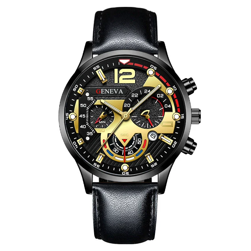 Men's Fashion Quartz Watch With Metal Case Round Dial And Belt Strap - Image 6