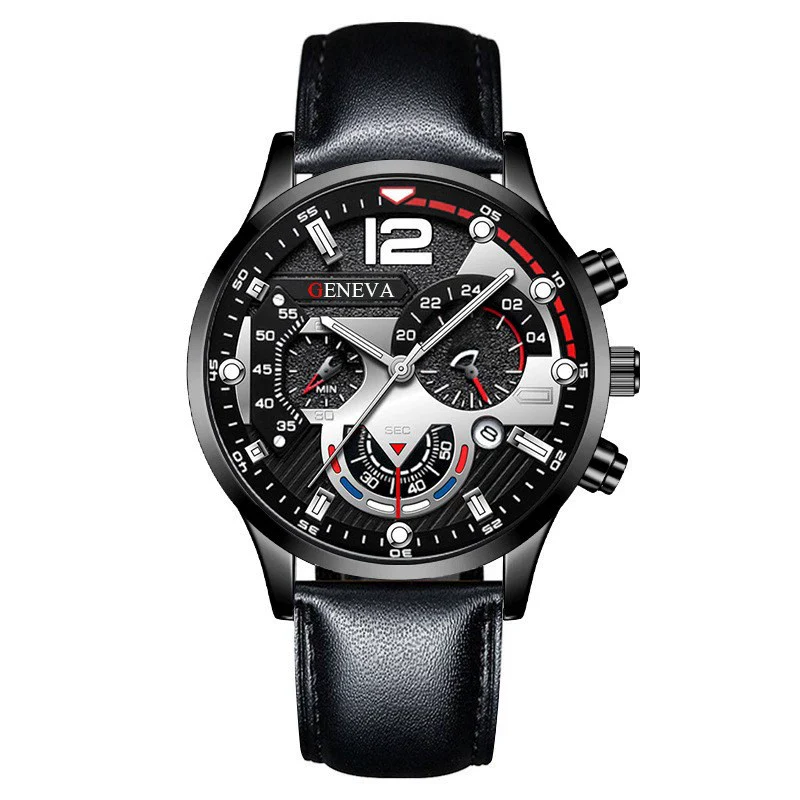 Men's Fashion Quartz Watch With Metal Case Round Dial And Belt Strap - Image 7