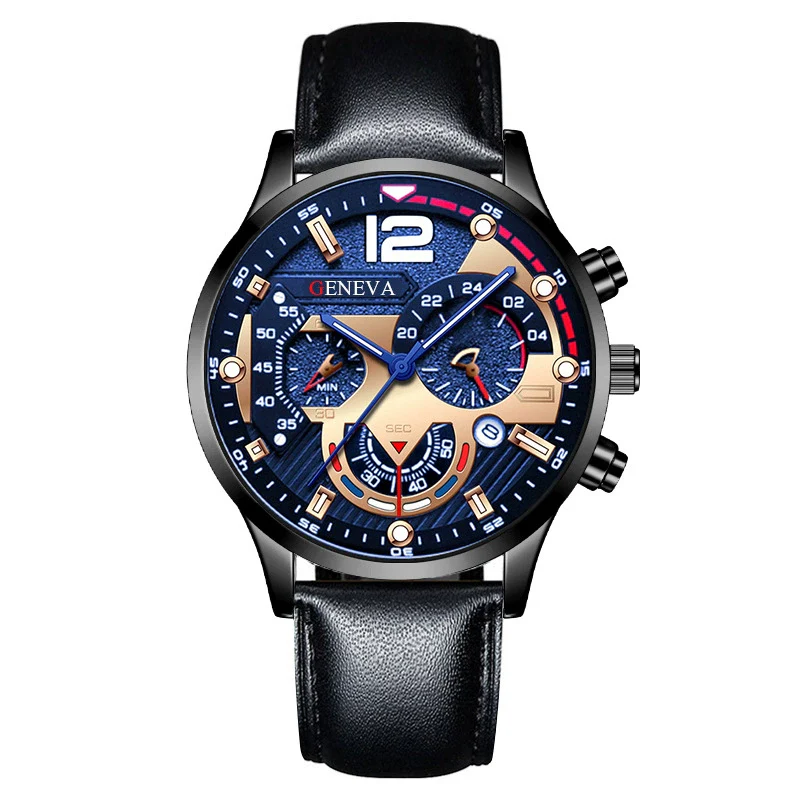Men's Fashion Quartz Watch With Metal Case Round Dial And Belt Strap - Image 9