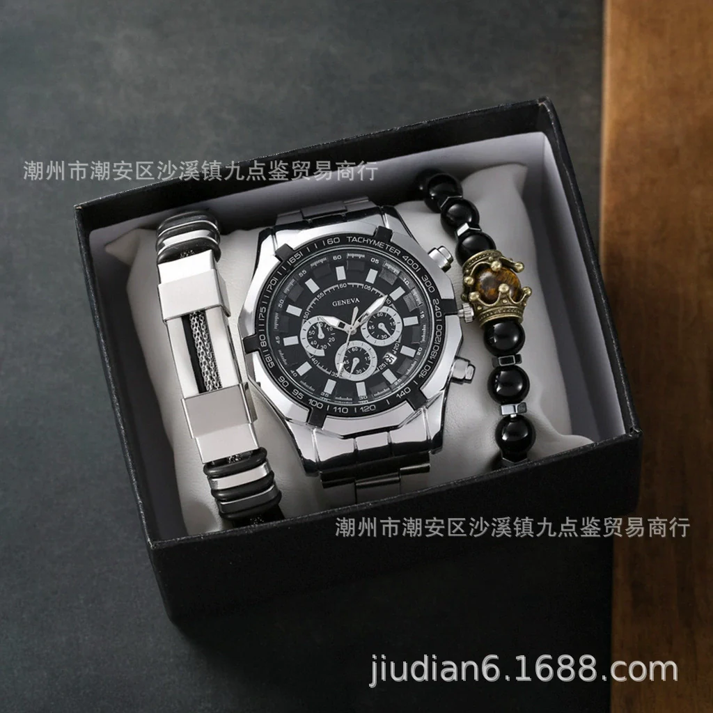 Men's Fashion Quartz Wristwatch With Alloy Case Round Dial And Imitation Leather Strap - Image 2