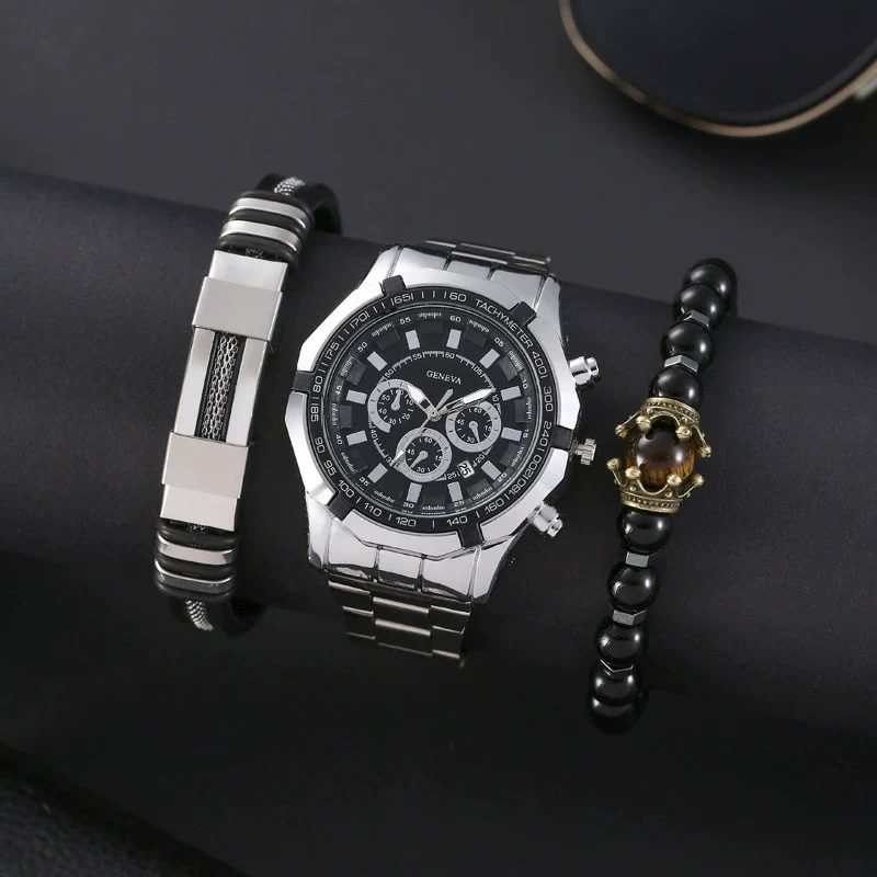 Men's Fashion Quartz Wristwatch With Alloy Case Round Dial And Imitation Leather Strap - Image 7