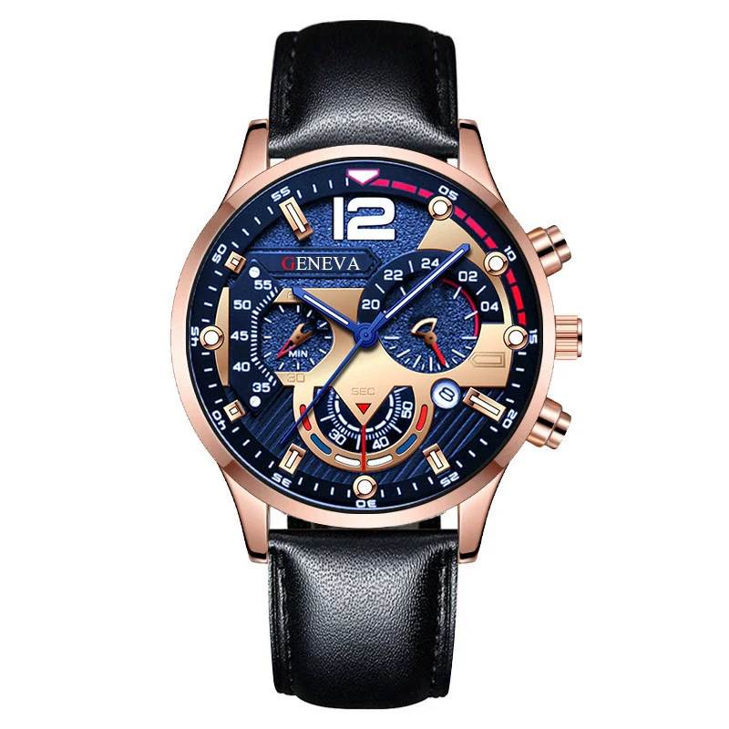 Men's Fashion Sports Luminous Quartz Watch With Metal Case And Belt Strap Round Dial - Image 11