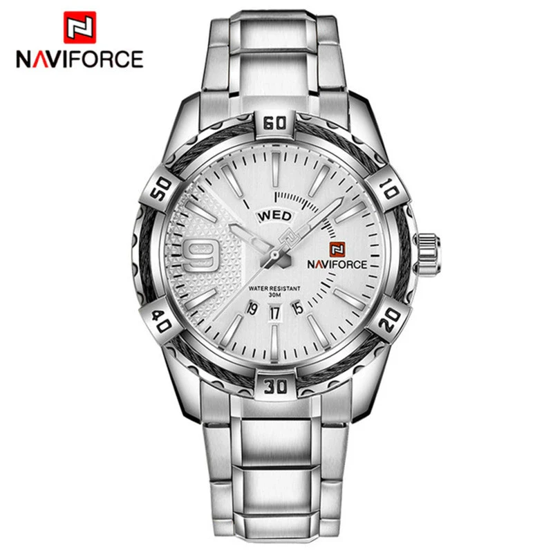Men's Fashion Stainless Steel Band Quartz Watch With Round Dial And Mineral Strengthened Glass Mirror - Image 2