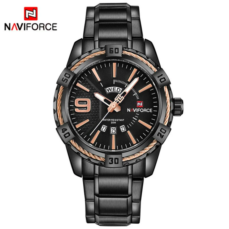 Men's Fashion Stainless Steel Band Quartz Watch With Round Dial And Mineral Strengthened Glass Mirror - Image 3