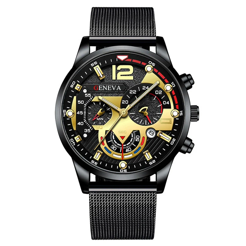 Men's Fashion Trend Stainless Steel Strap Luminous Quartz Watch With Round Dial