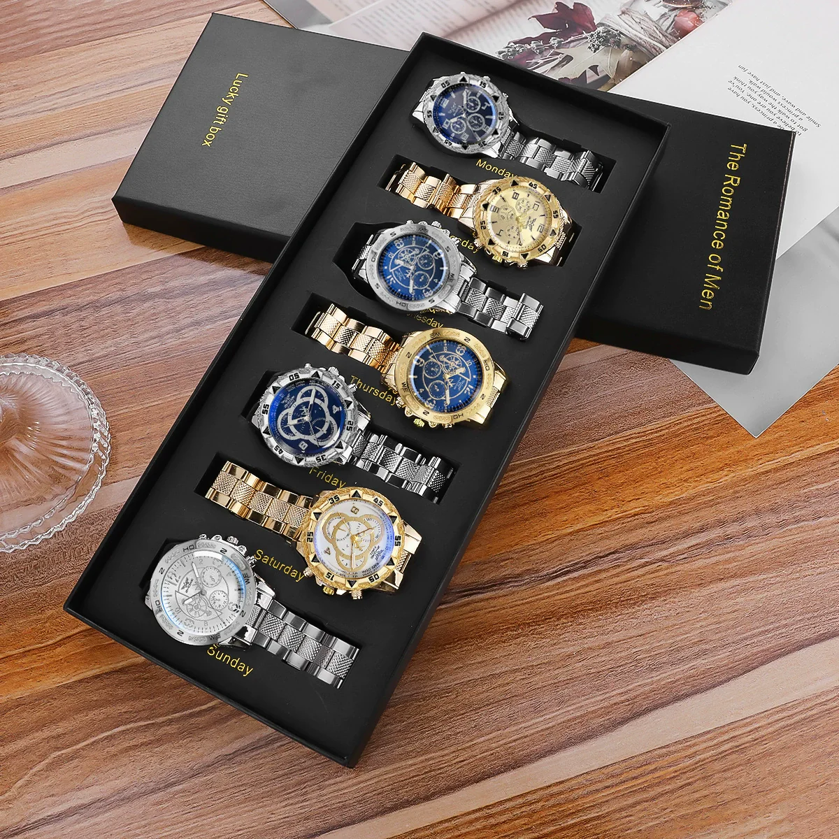 Men's Fashion Watches Gift Suit Alloy Case Iron Belt Round Dial Leisure Style - Image 2