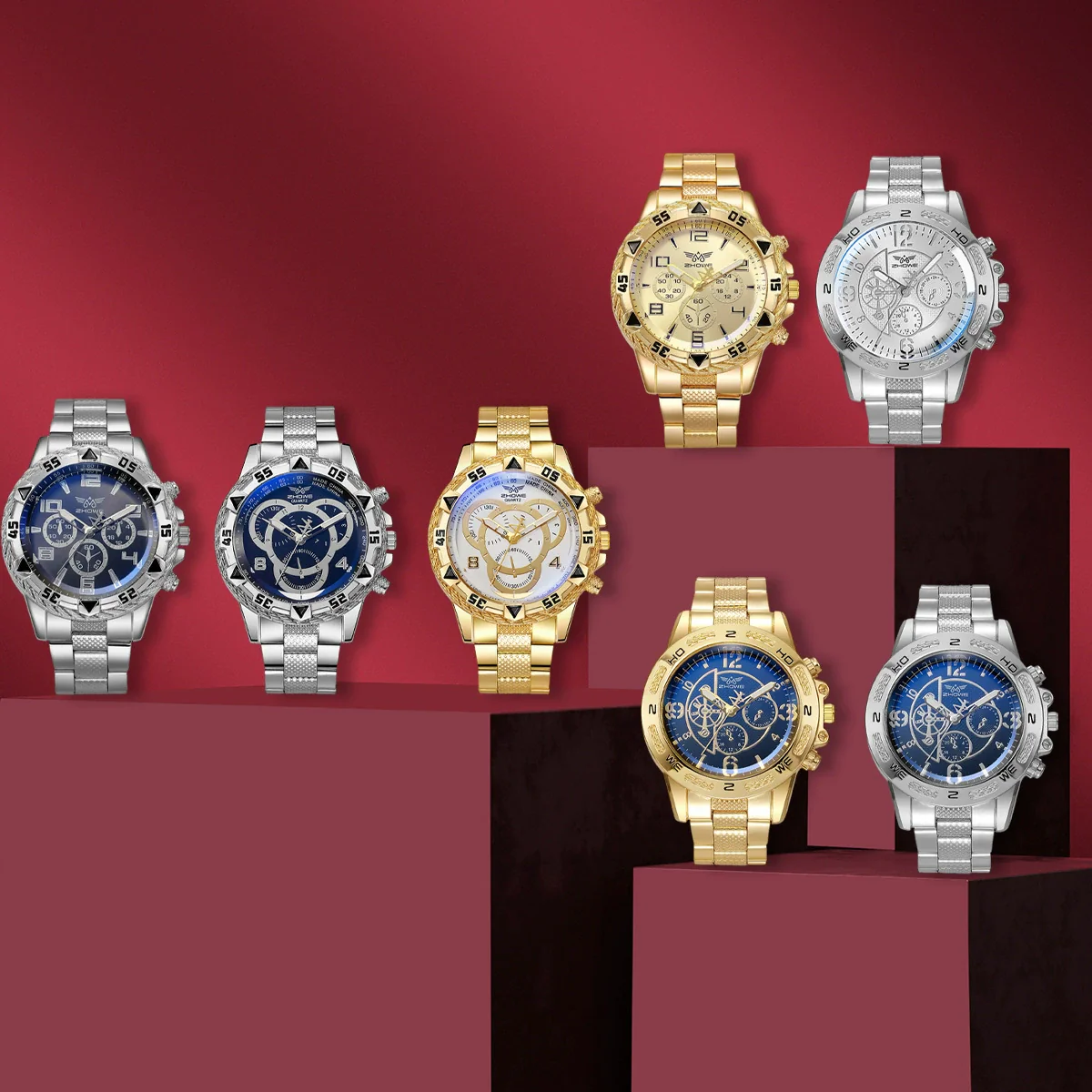 Men's Fashion Watches Gift Suit Alloy Case Iron Belt Round Dial Leisure Style - Image 3