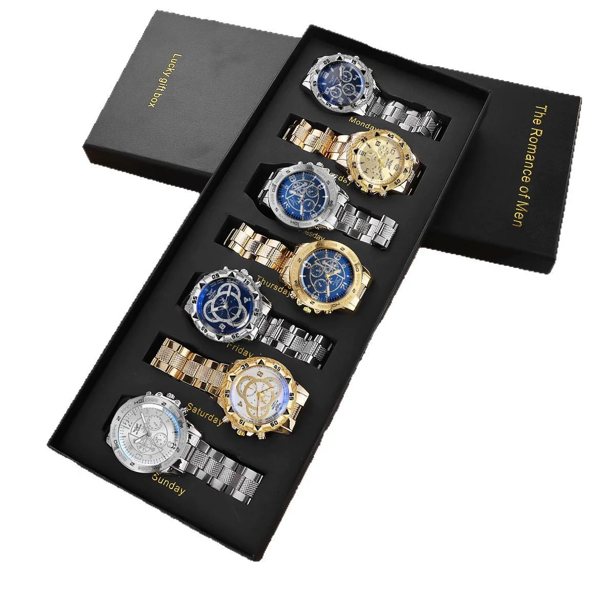 Men's Fashion Watches Gift Suit Alloy Case Iron Belt Round Dial Leisure Style - Image 5