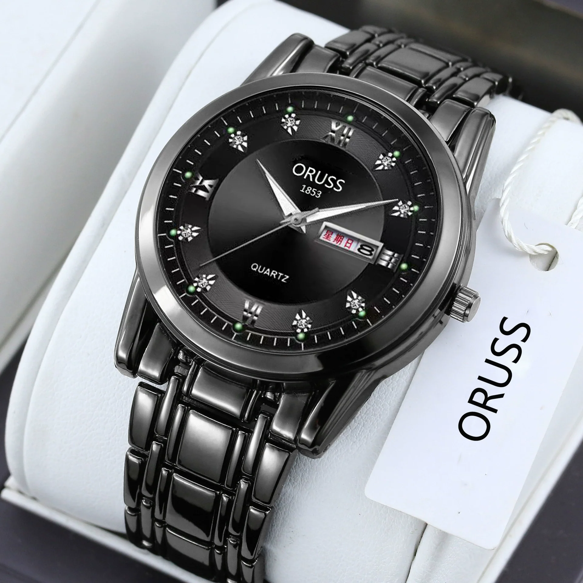 Men's Fashion Waterproof Alloy Band Quartz Watches With Double Calendar And Round Dial - Image 3