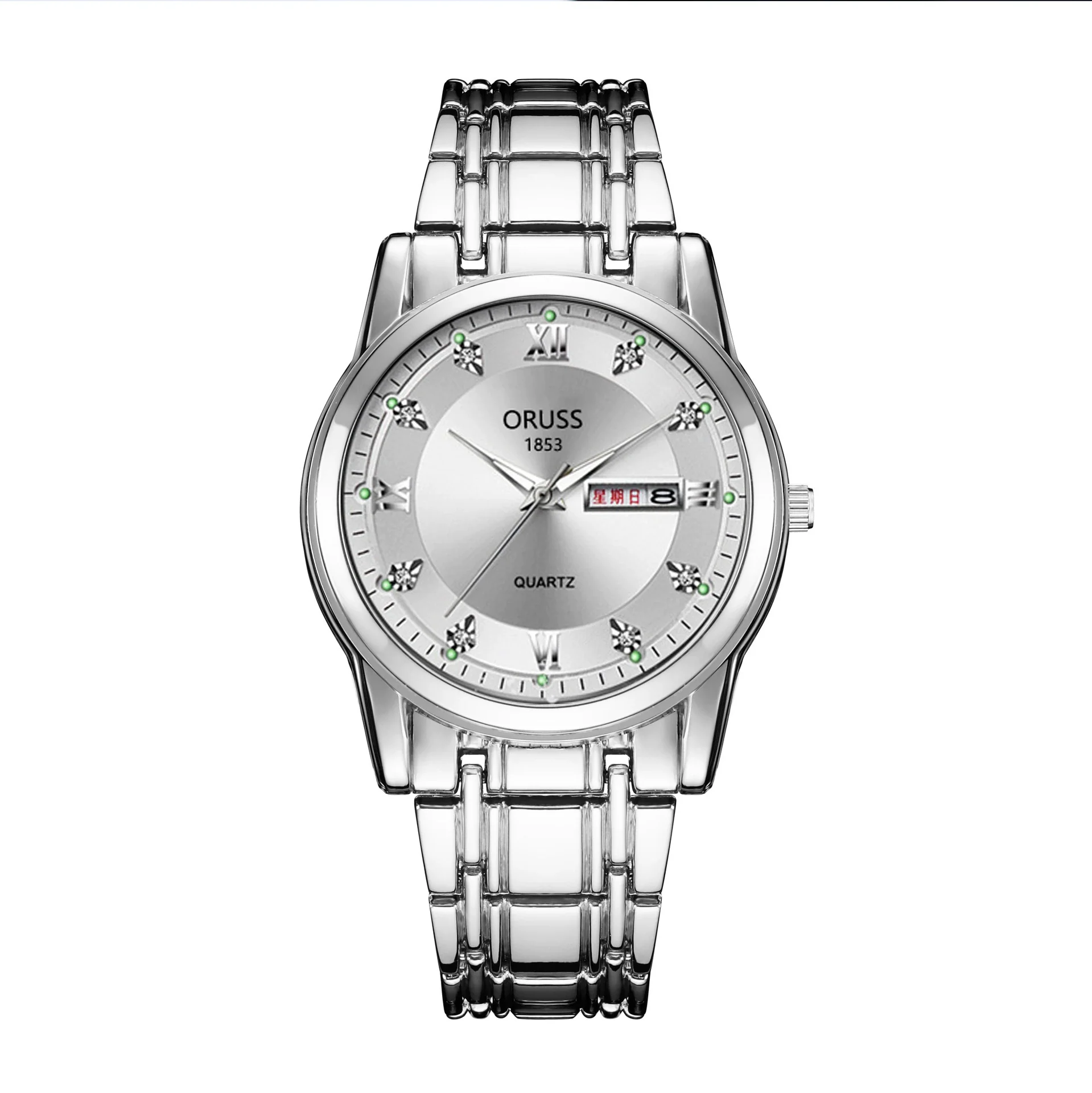 Men's Fashion Waterproof Alloy Band Quartz Watches With Double Calendar And Round Dial - Image 7