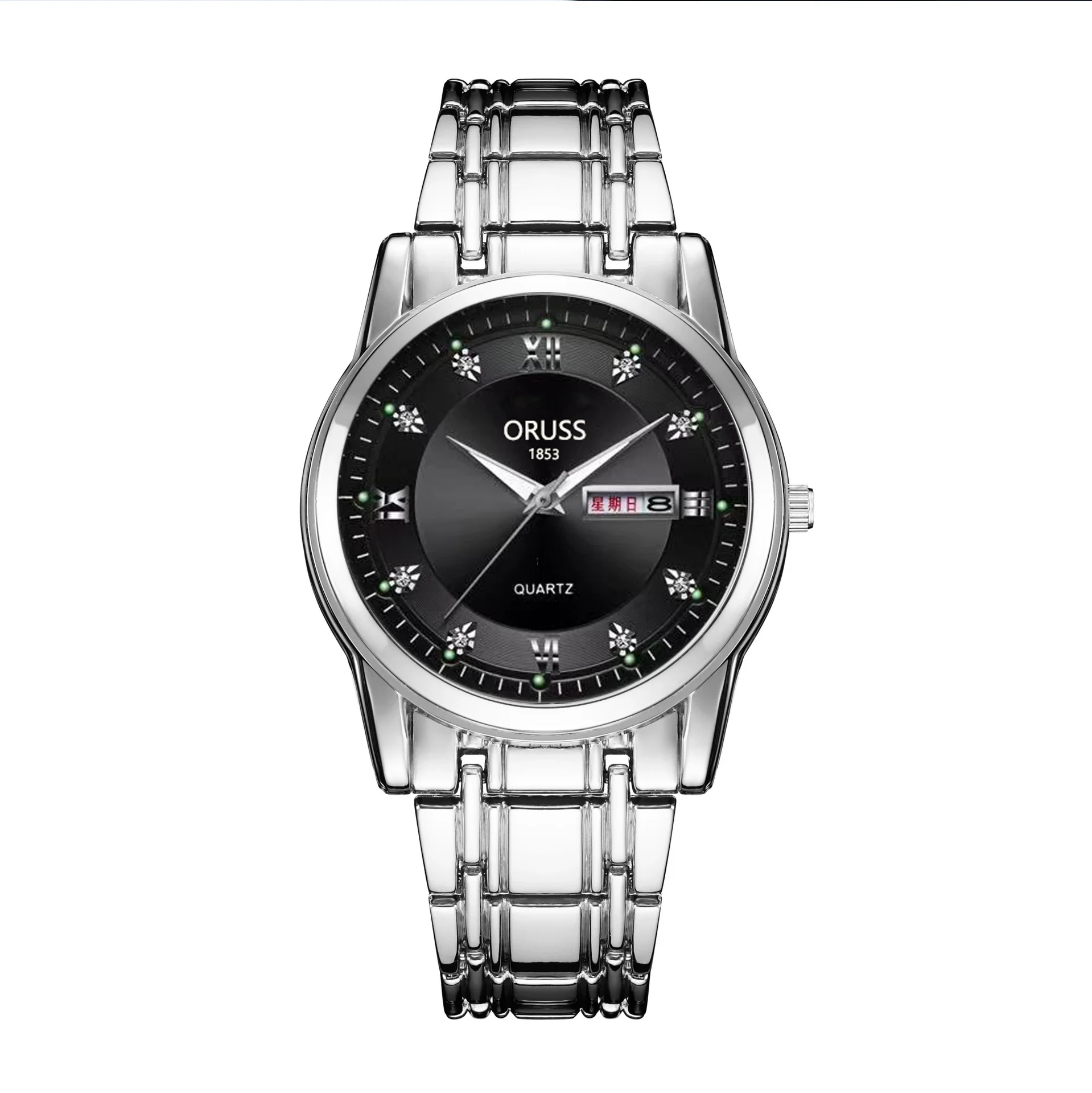 Men's Fashion Waterproof Alloy Band Quartz Watches With Double Calendar And Round Dial - Image 8