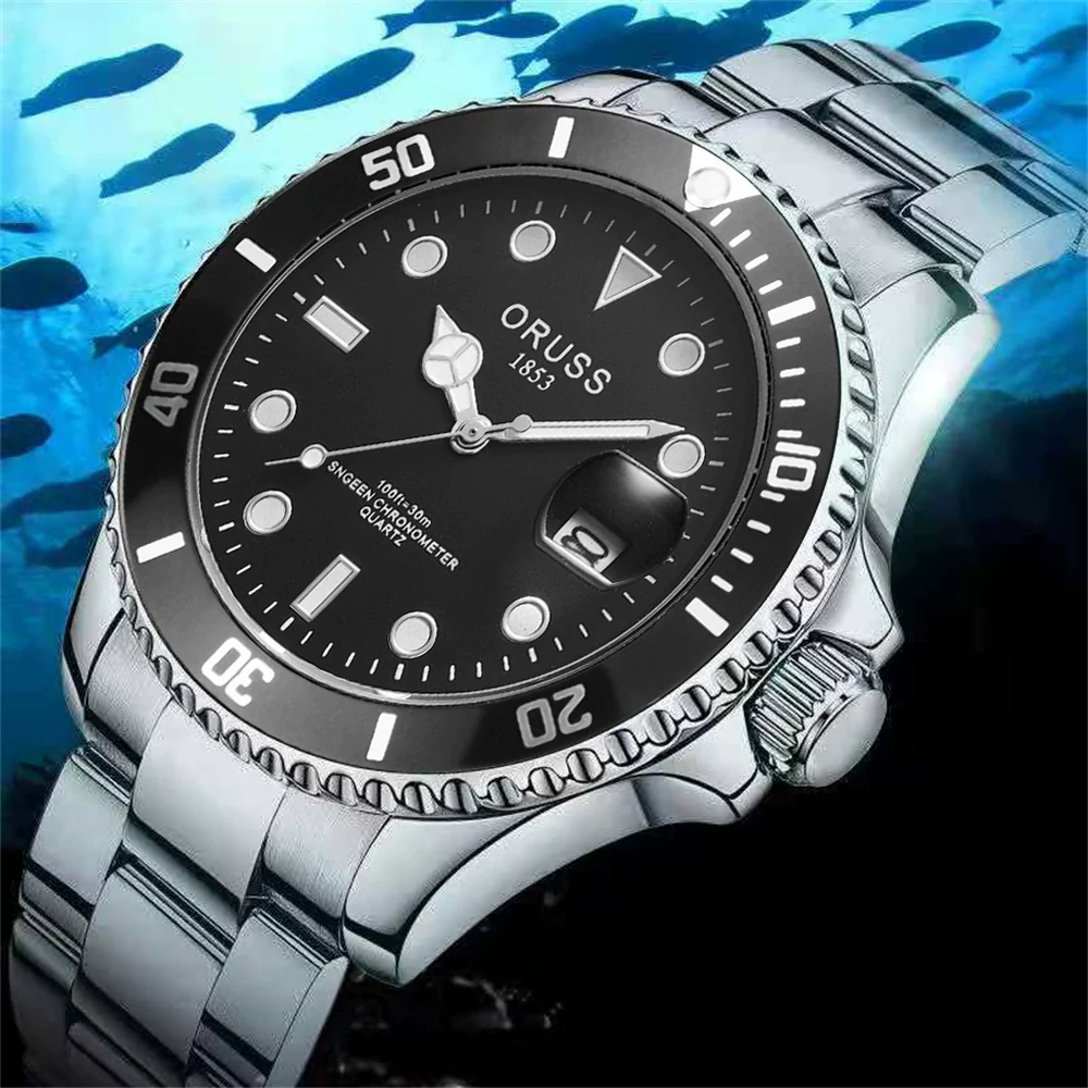 Men's Fashion Waterproof Luminous Watch Alloy Band Round Dial - Image 3