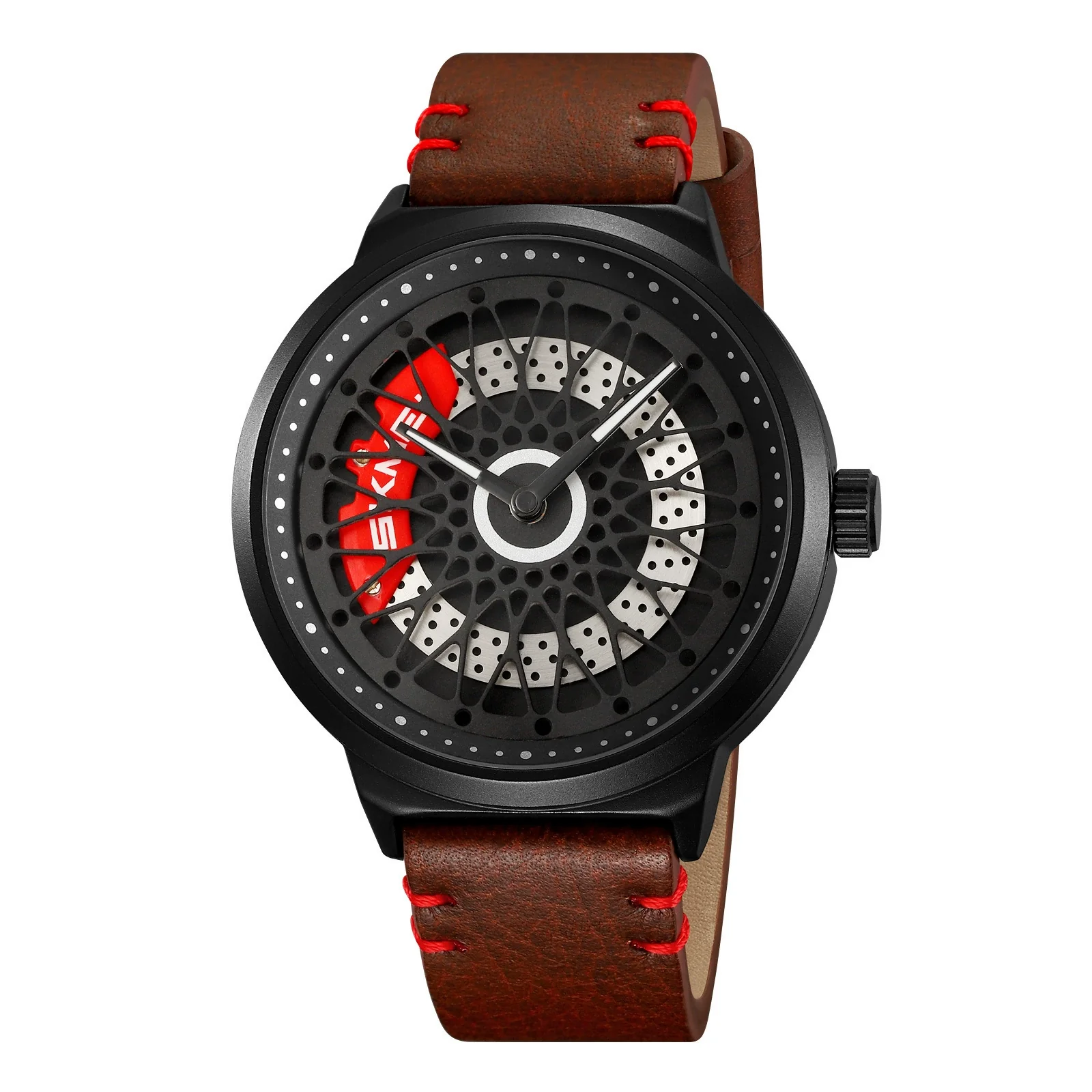 Men's Fashion Waterproof Watch With Alloy Case Stainless Steel Band And Round Cut Out Rotatable Dial - Image 3