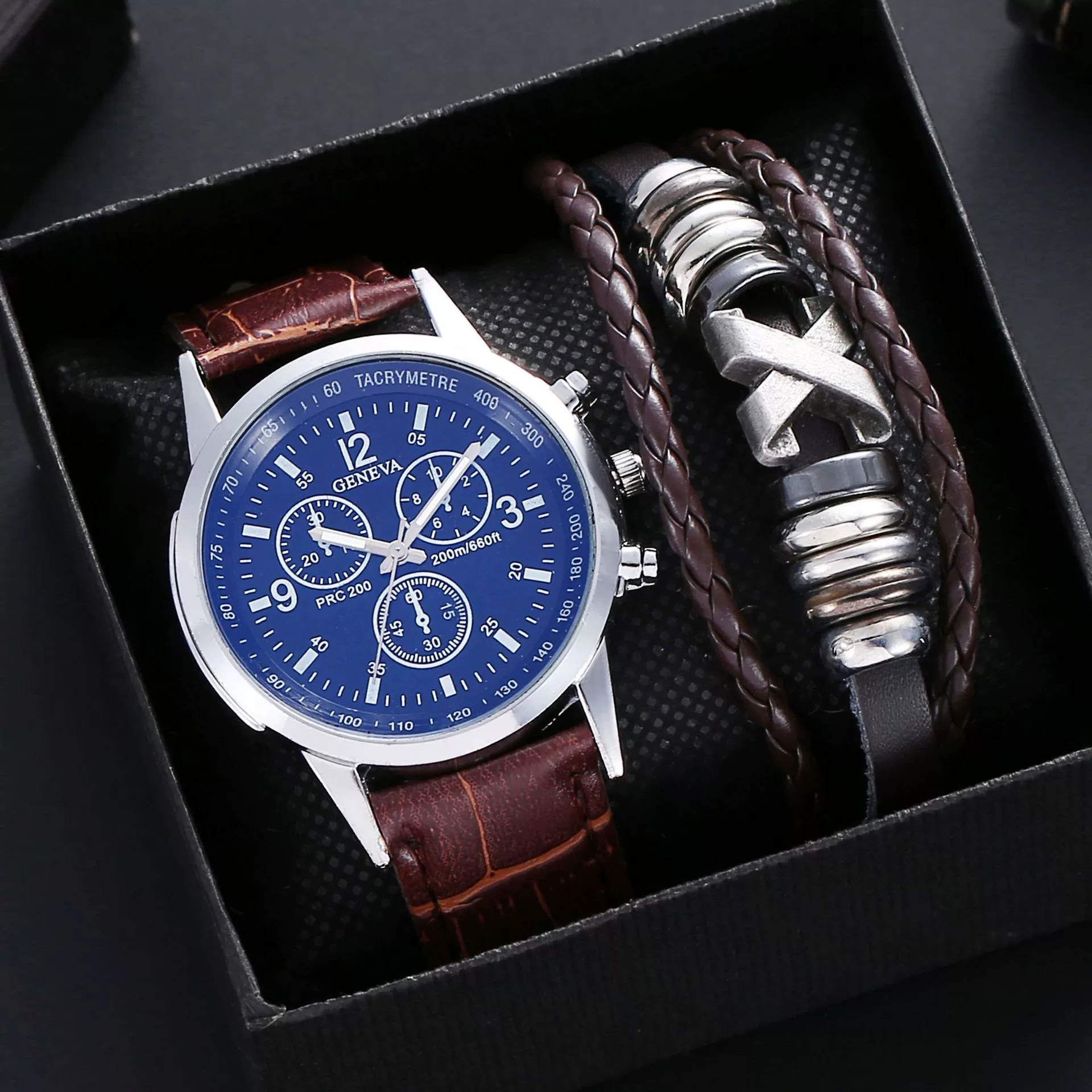 Men's Fashion Wrist Watch With Alloy Case And Strap Ordinary Glass Mirror Round Dial