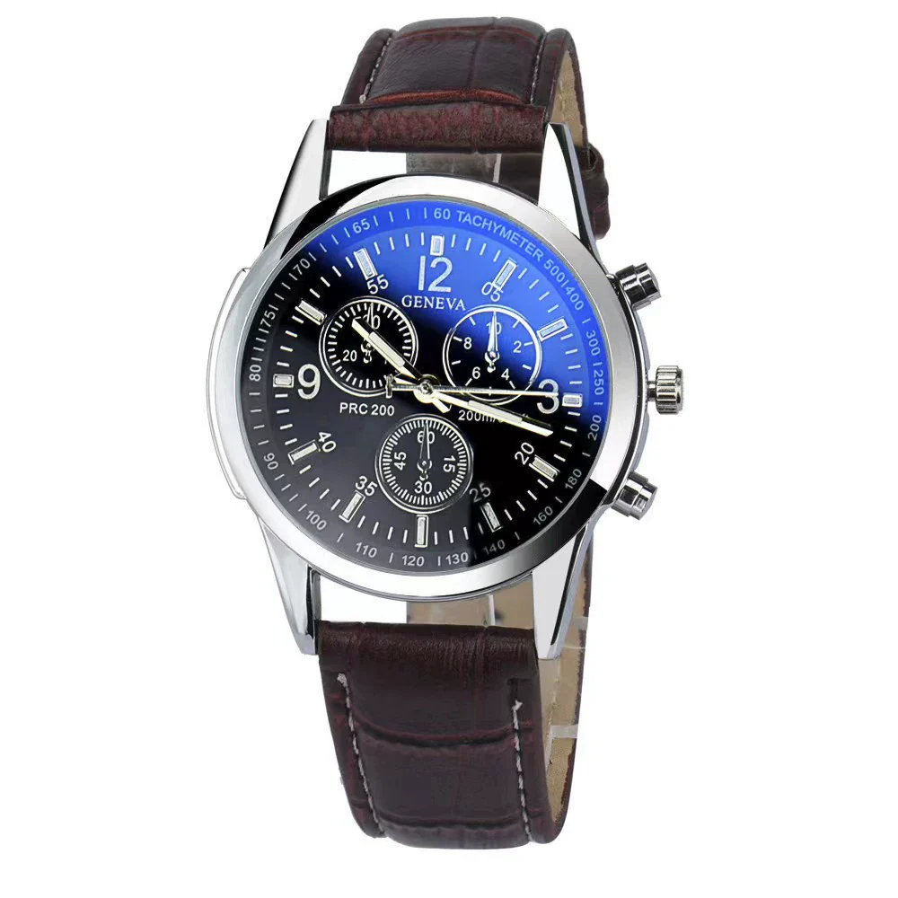 Men's Fashion Wrist Watch With Alloy Case And Strap Ordinary Glass Mirror Round Dial - Image 5