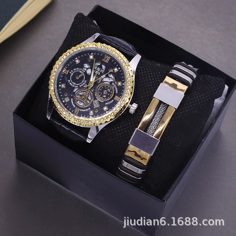 Men's Fashion Wrist Watch With Alloy Case And Strap Ordinary Glass Mirror Round Dial - Image 9