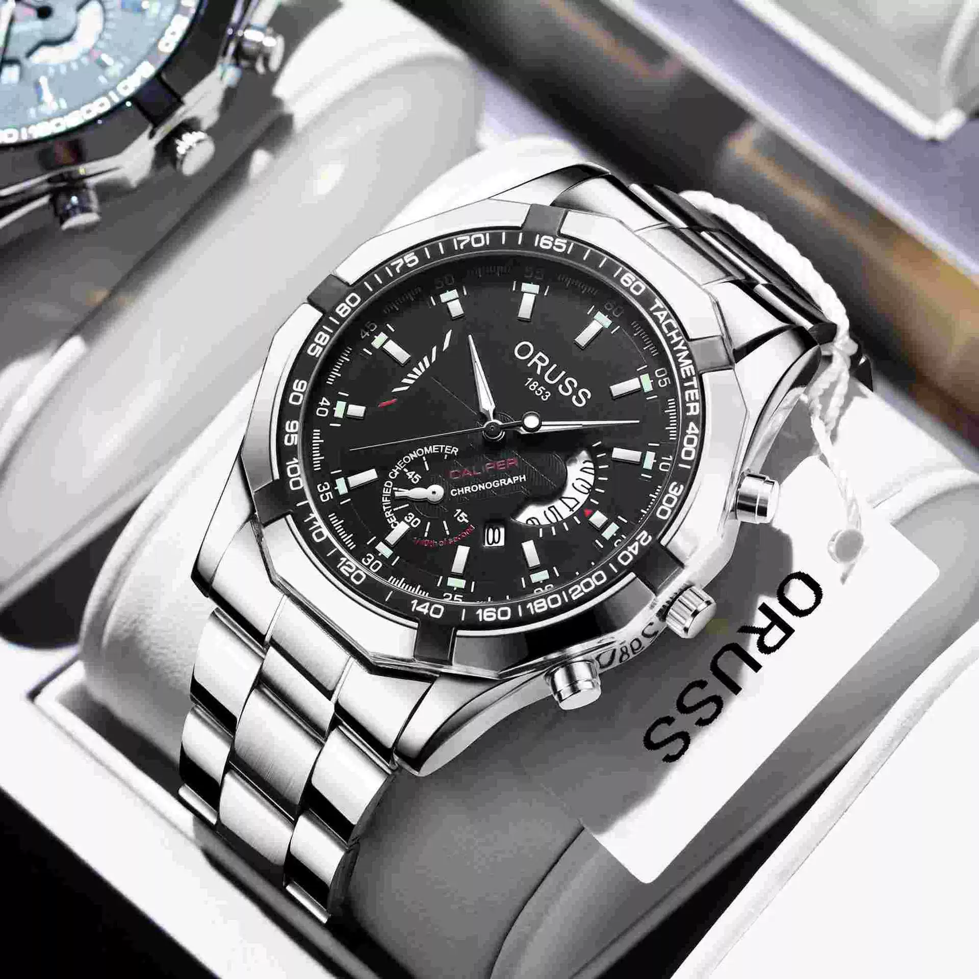 Men's Fashionable Round Dial Alloy Belt Waterproof Luminous Watch - Image 12