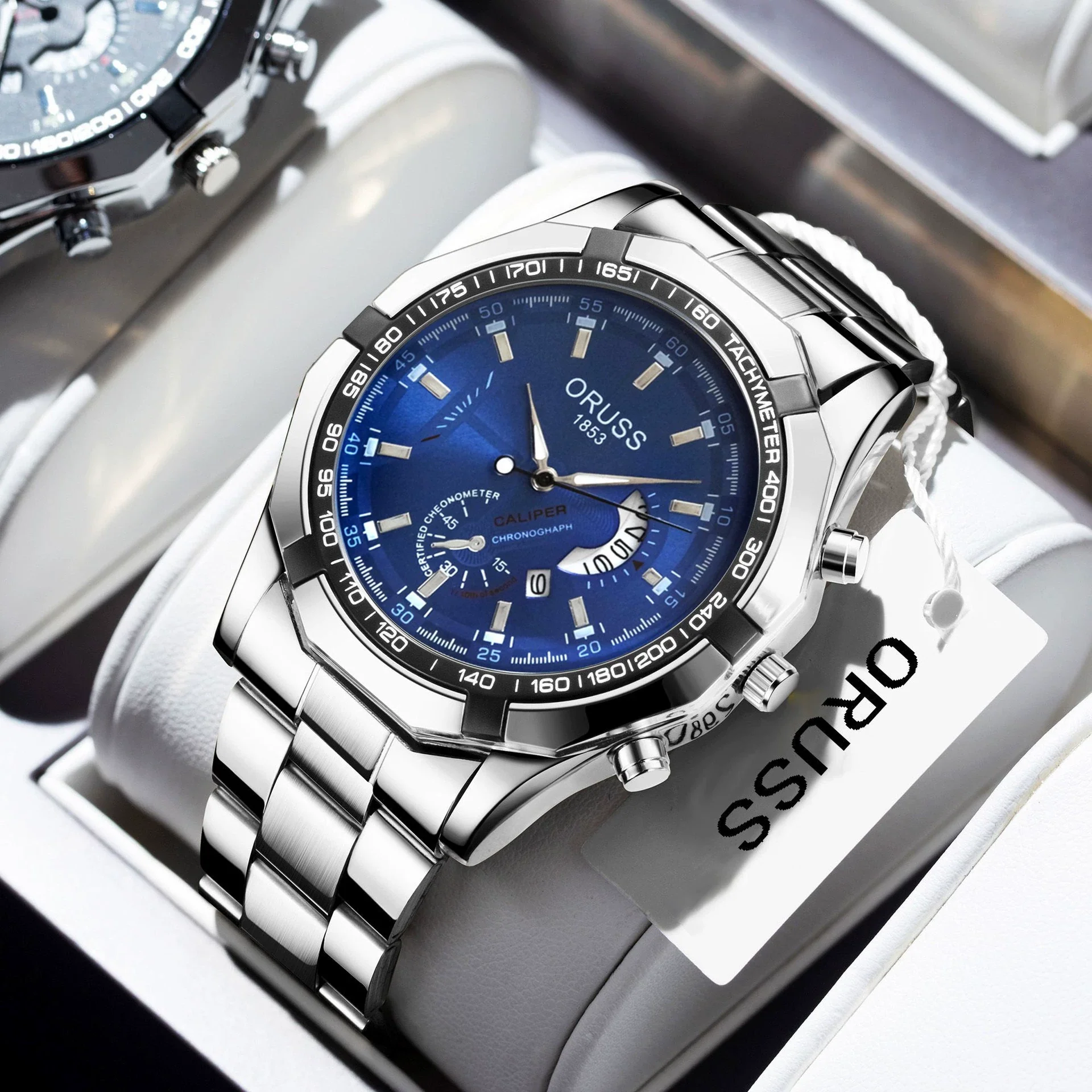 Men's Fashionable Round Dial Alloy Belt Waterproof Luminous Watch - Image 14
