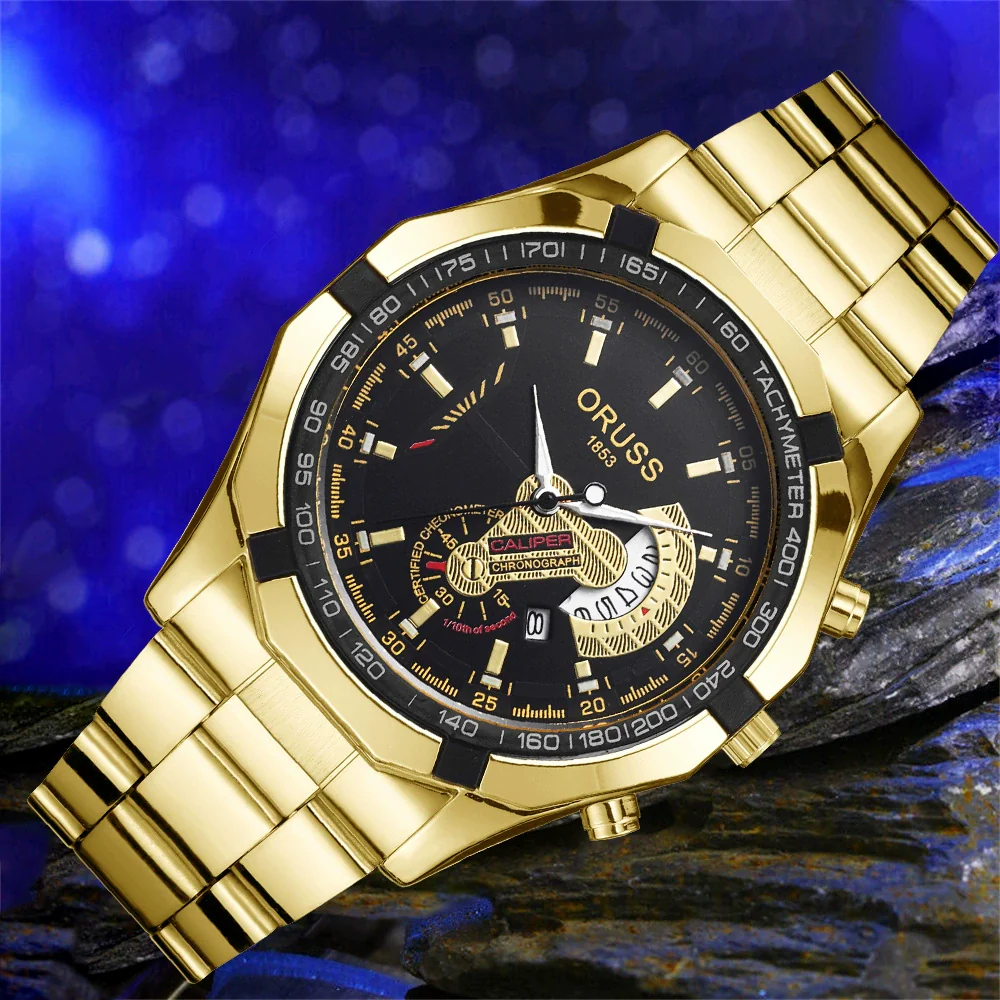 Men's Fashionable Round Dial Alloy Belt Waterproof Luminous Watch - Image 2