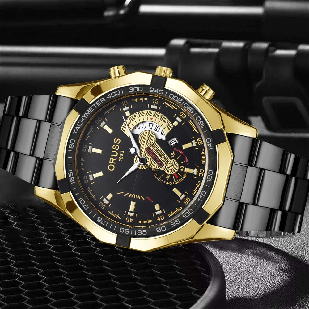 Men's Fashionable Round Dial Alloy Belt Waterproof Luminous Watch - Image 4