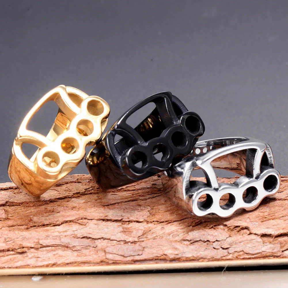 Men's Fighting Ring Stainless Steel Geometric Polished - Image 4