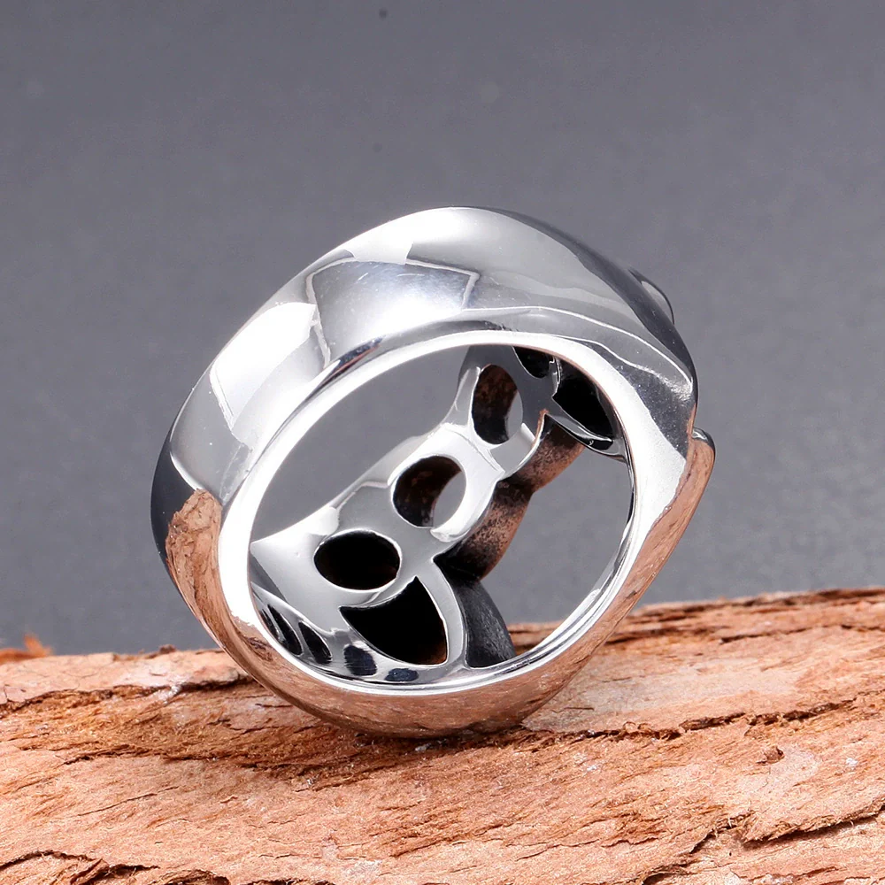 Men's Fighting Ring Stainless Steel Geometric Polished - Image 5
