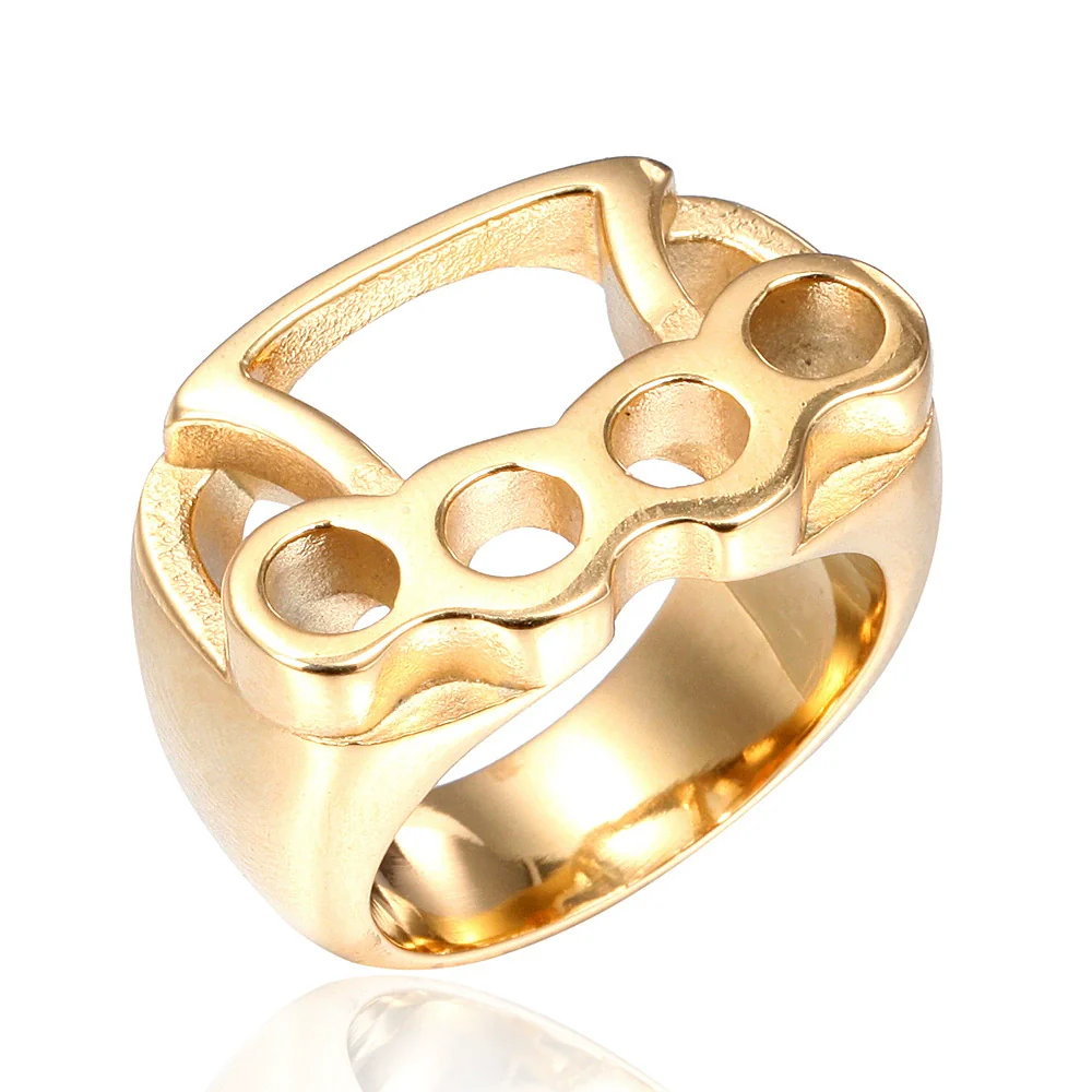Men's Fighting Ring Stainless Steel Geometric Polished - Image 7