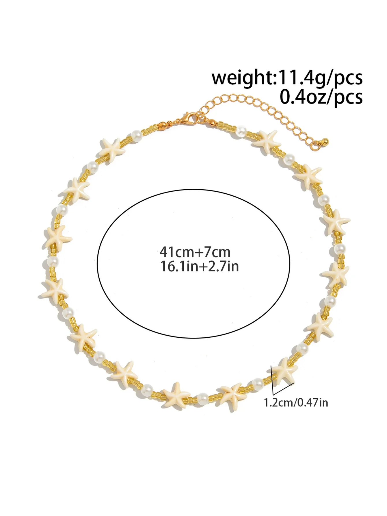 Men's Handmade Geometric Imitation Pearl Starfish Necklace Jewelry - Image 6