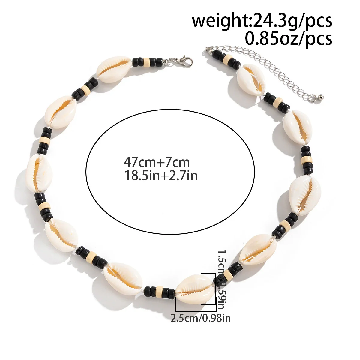 Men's Handmade Geometric Shell And Wood Bead Necklace - Image 6
