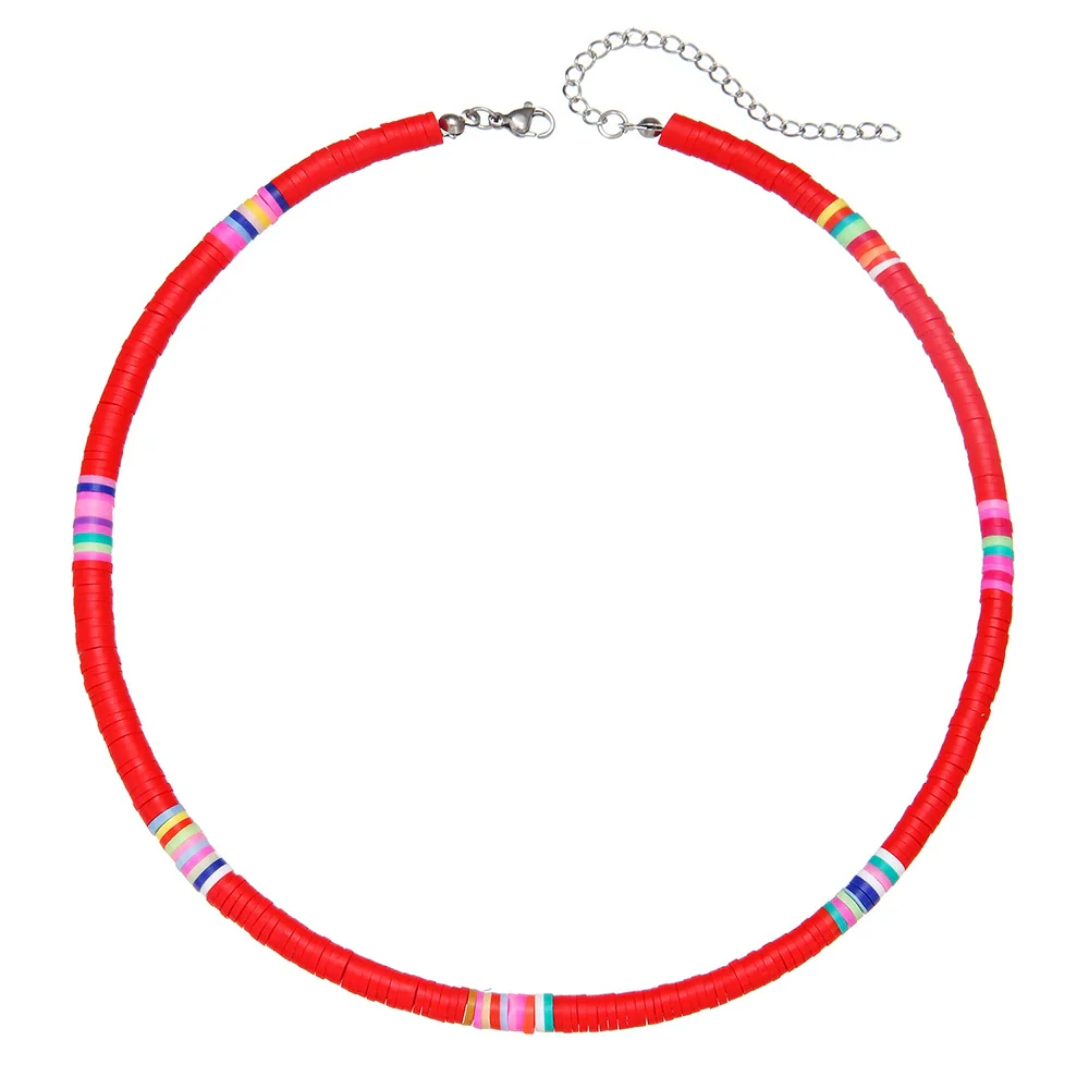 Men's Handmade Geometric Wood And Soft Pottery Alloy Pendant O Chain Necklace - Image 8