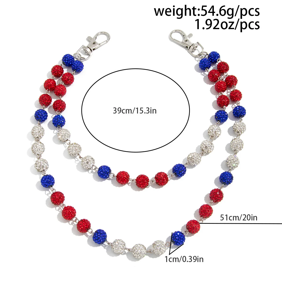 Men's Hip Hop Metal Ball And Cross Waist Chain - Image 7