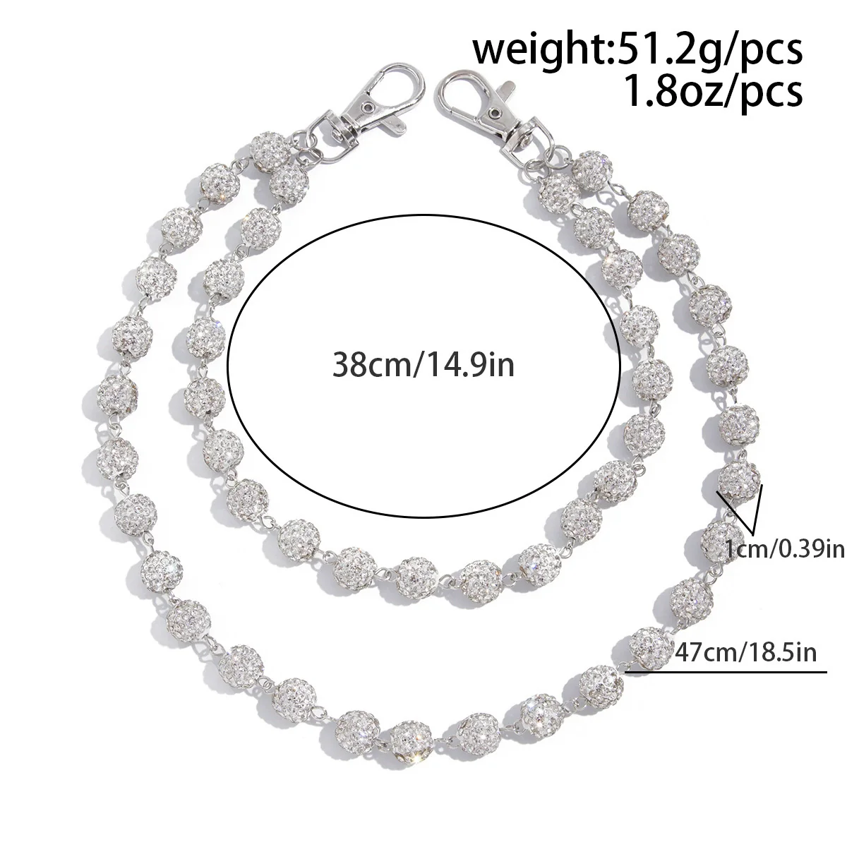 Men's Hip Hop Metal Ball And Cross Waist Chain - Image 9